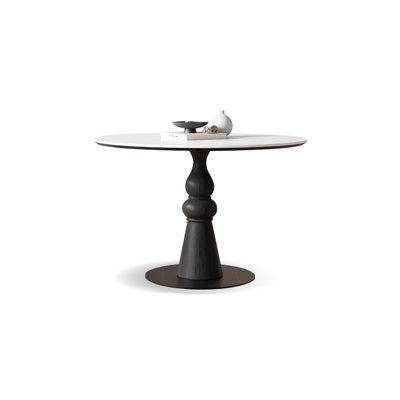 Black Round Sintered Stone Dining table