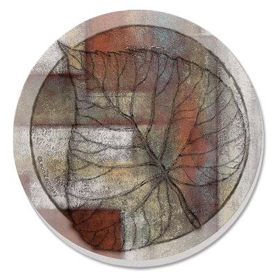Leaf Whisper 4-Pack Round Absorbent Stone Coasters