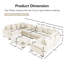 Canapé modulaire surdimensionné surdimensionné en nuage, canapé modulaire convertible, accoudoirs très larges avec repose-pieds, tissu velours côtelé doux, conception ergonomique, assemblage facile, pour le salon-541285459