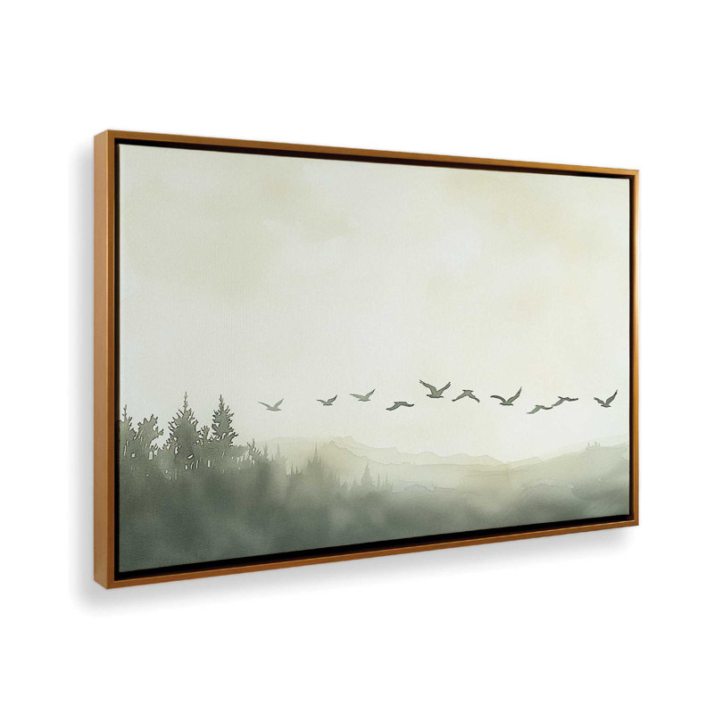 Toile roulée Skyward Silhouettes, Cadre doré poli, H 32,75 po x l 48,75 po x P 1,75 po