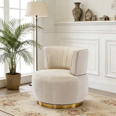 360 Degree Swivel Cuddle Barrel Accent Sofa Chairs
