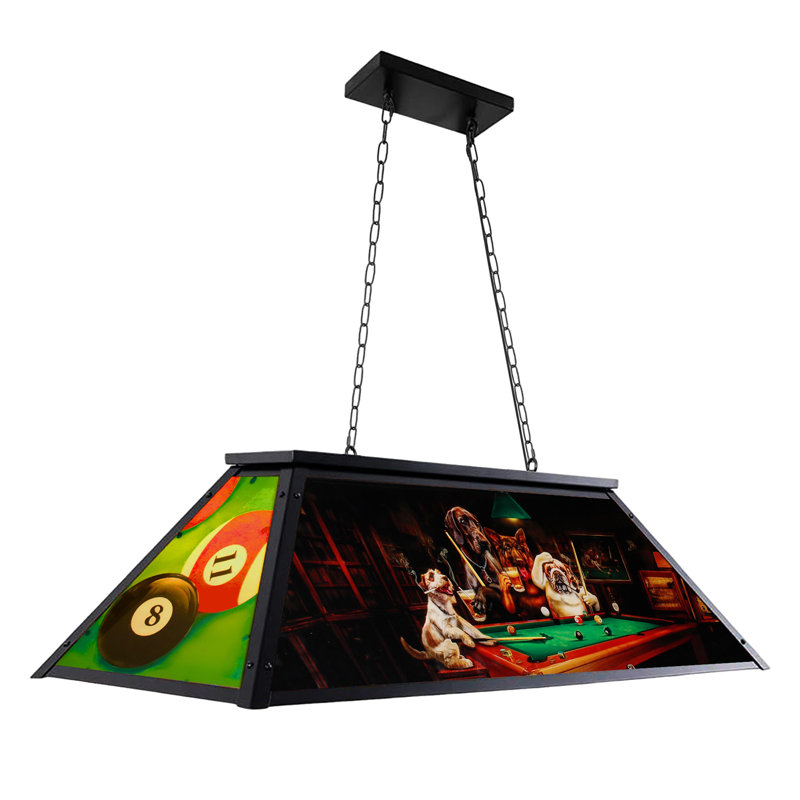 Luminaire suspendu pour table de billard à 4 lumières colorées pour salle de jeux