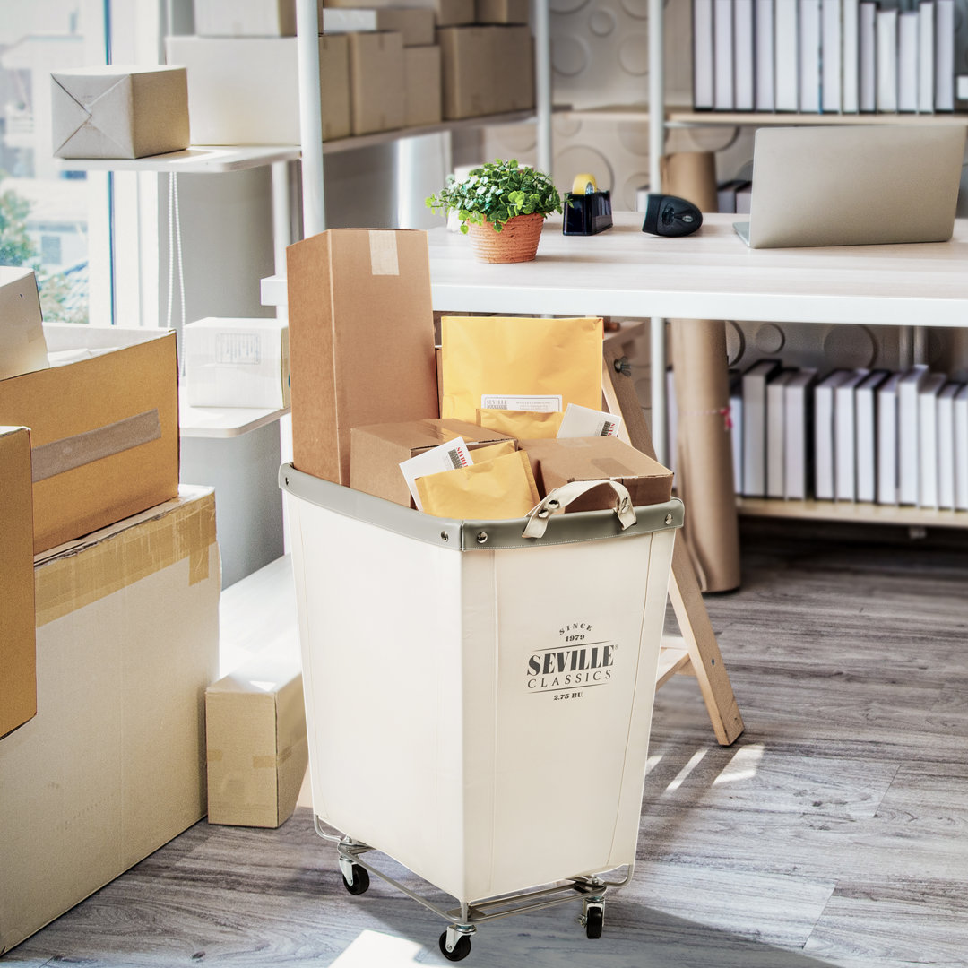 Rolling Commercial Laundry Hamper Seville Classics Color: Cream Size: 27" H x 16" W x 22" D