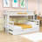 Twin XL over Queen Wood Bunk Bed with Twin Trundle and Ladder-1744216257