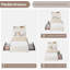Lit plateforme simple tapissier simple TG avec tête de lit ondulée - Bibliothèque de rangement - 2 tiroirs - Aucun sommier nécessaire - Solution pour chambre à coucher blanche-1133066461-1133066463