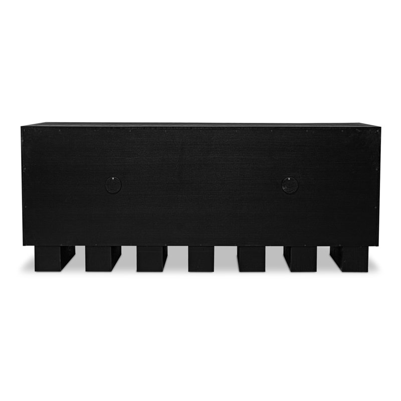 Marcelle 80'' W Solid Wood Sideboard, Black