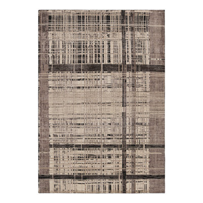 Rug & Kilim’S Modern Distressed Geometric Rug In Beige/Brown White & Black Tones