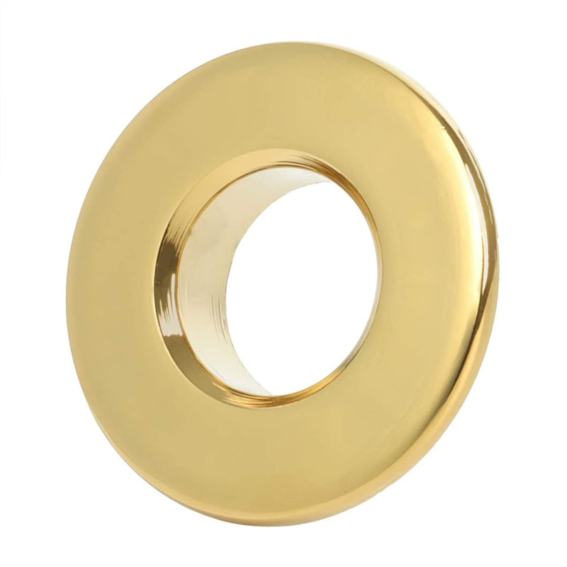 1.22 In. Sink Basin Vanity Trim Overflow Cover Brass Vessel Insert In Hole Round Caps (8-Pack), Brushed Gold