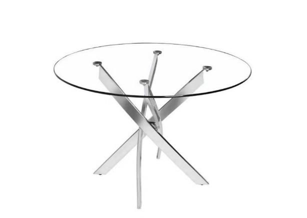 Table de salle à manger Tenice, Argent argent