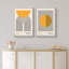 Mid Century Modern Boho Bauhaus Solar Sun Abstract Art Decor Framed On Canvas 2 Pieces Print-71660217-71660215