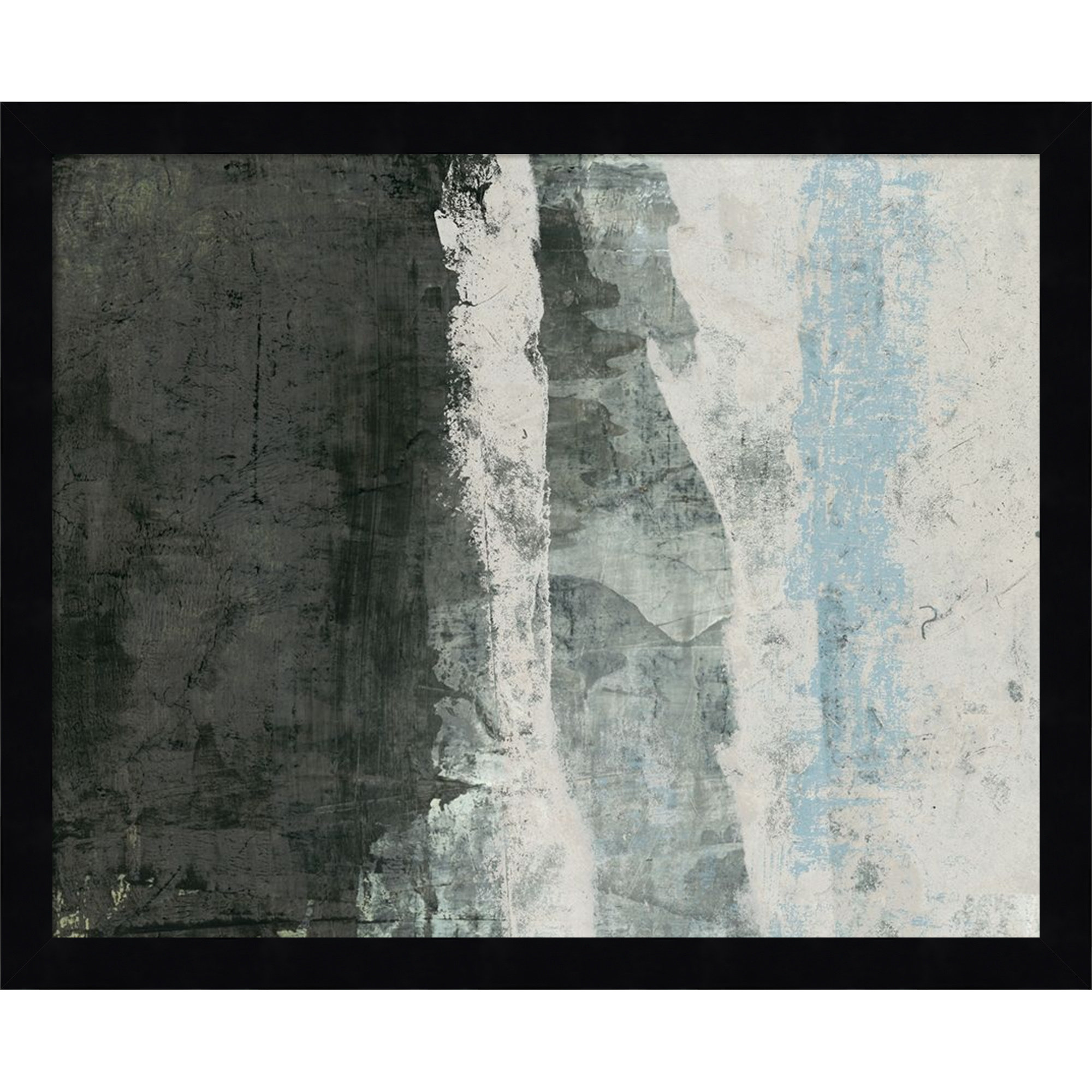 Black and Grey and Blue II by Fresno Wood Framed Wall Art Print, 14" H x 17" W, Black