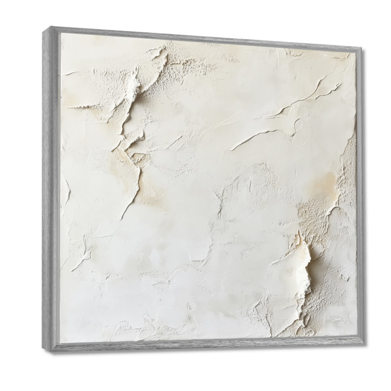 «Soft Plaster Paint Layers IV - Beige Clean», impression murale, H 30 po x l 30 po, Encadrement argenté