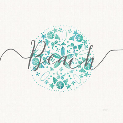 Sea Charms II Grey Words - No Frame Print on Canvas