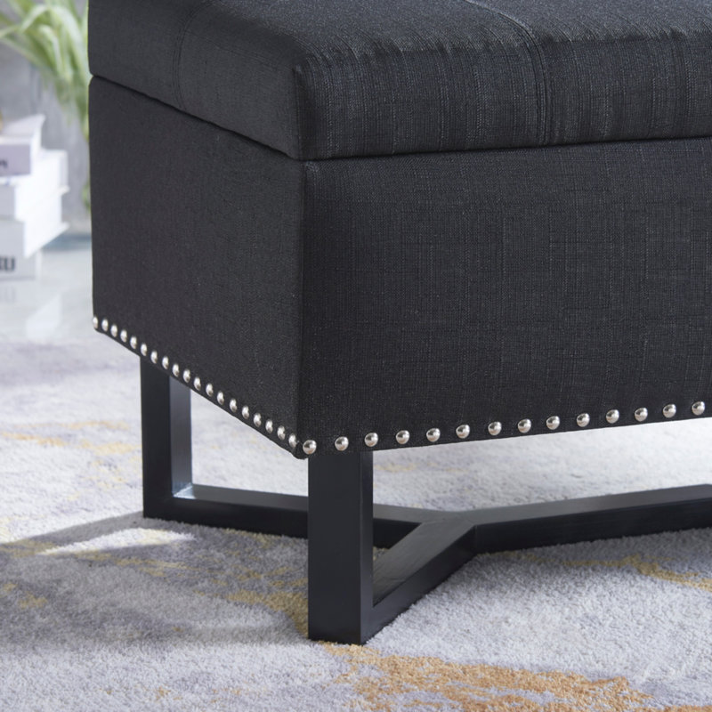Banc de rangement à couvercle rabattable Arist, Noir
