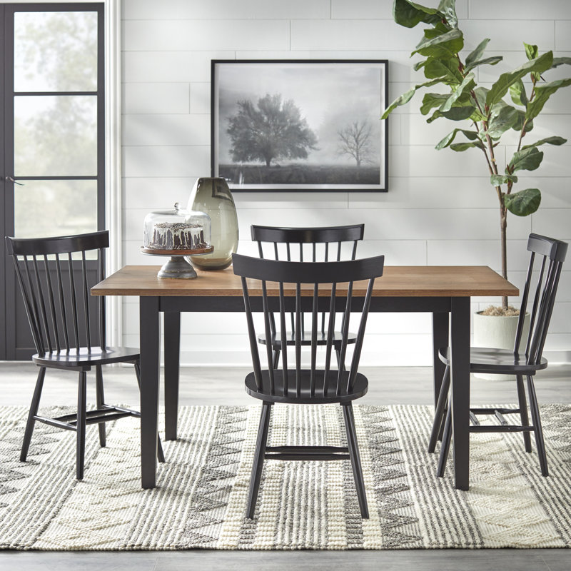 Duboistown Four Leg Dining Set, Black