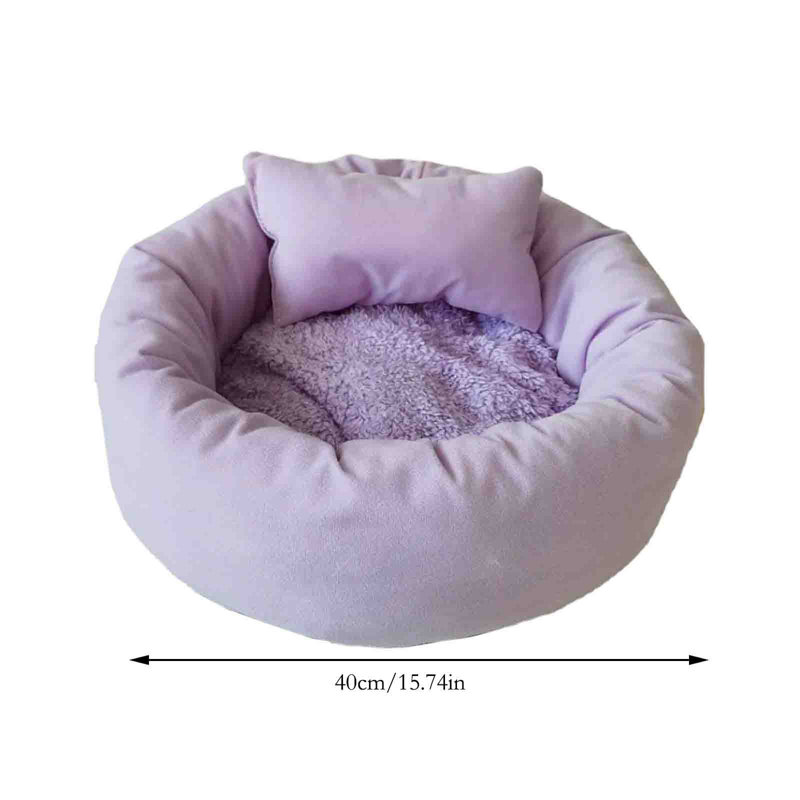 Coussin pour chien rond d'automne avec coussin pour chien 15,7 x 15,7 x 3,9 po, Mauve