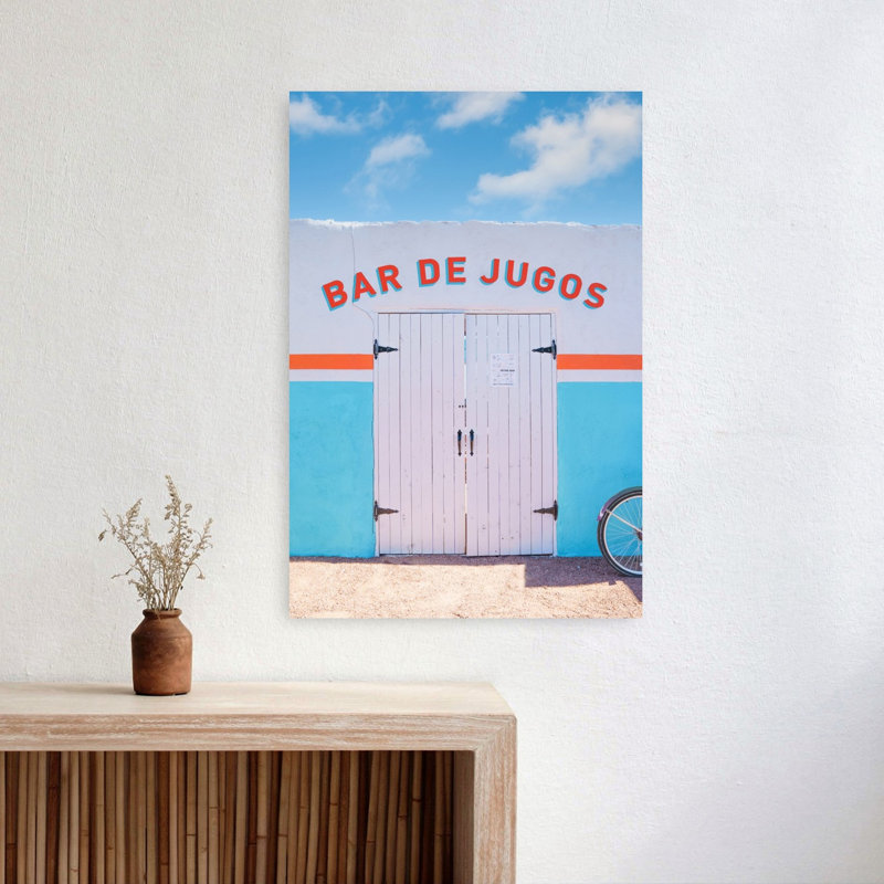 Bar De Jugos Abstract Contemporary Palm Landscape Architecture Wall Art Print 1 Piece Wrapped Canvas Wall Art