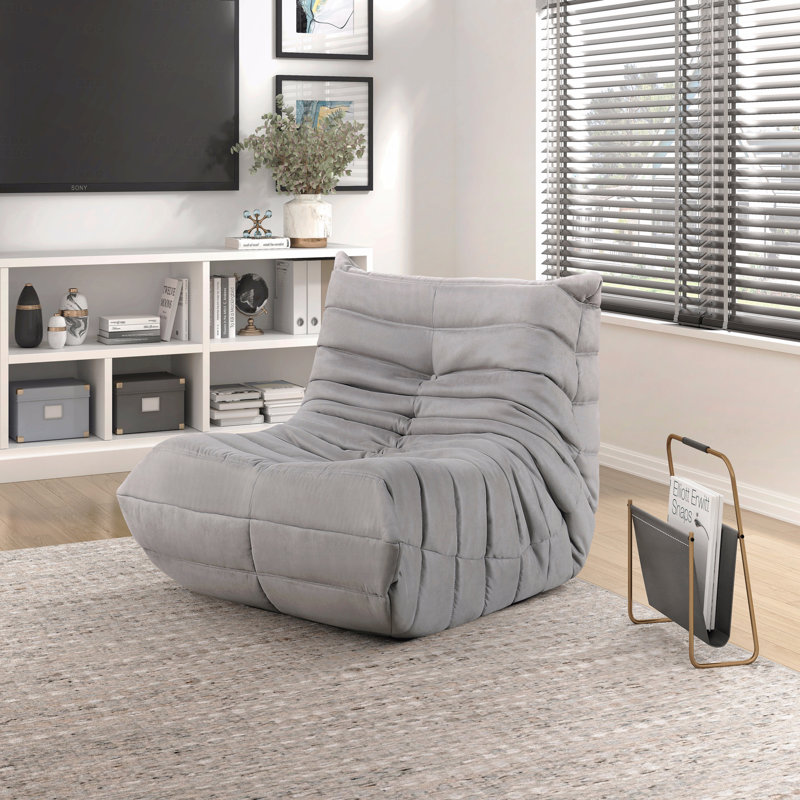 Chaise d'appoint - Meuble de salon confortable capitonné en microfibre gris, Gris