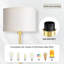 Lampe sur pied dorée avec abat-jour en lin beige, lampe sur pied de 59 po de hauteur pour salon, chambre à coucher, bureau, base E26, interrupteur au pied, sans ampoule incluse