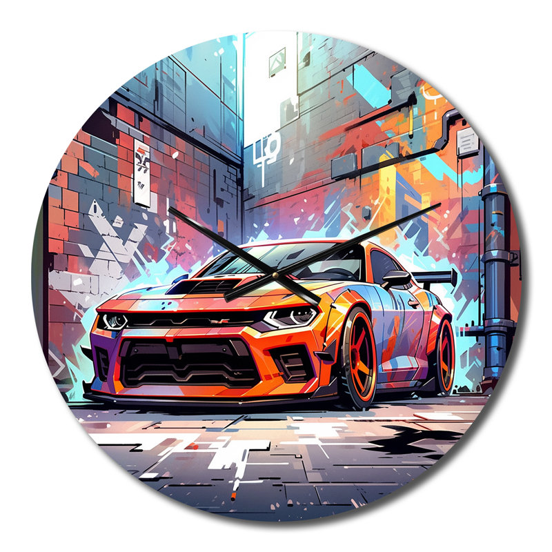 Horloge murale Graffiti Muscle Car III - Car Muscle Car, Moyenne