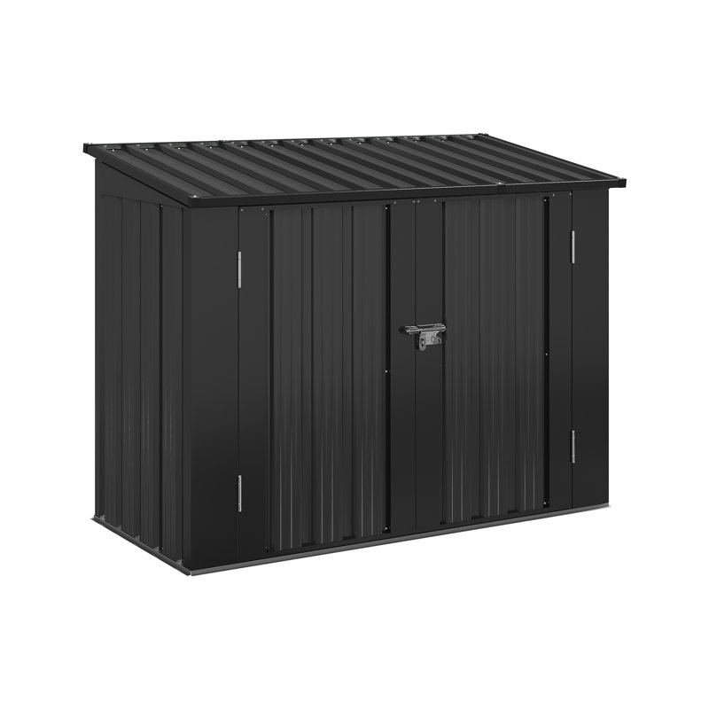 5' W X 3' D Galvanized Steel Horizontal Garbage Shed With Floor Kit, 121.9 cm W × 61 cm D