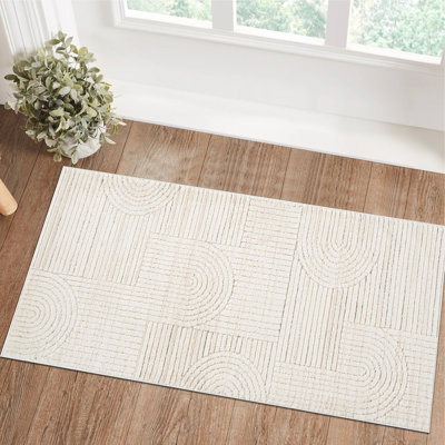 Tapis tapis d'intérieur moderne, beige crème.