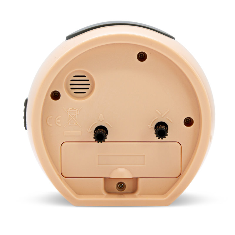 Acctim Grace Non-Ticking Sweep Analogue Bedroom Alarm Clock, Pink Grapefruit