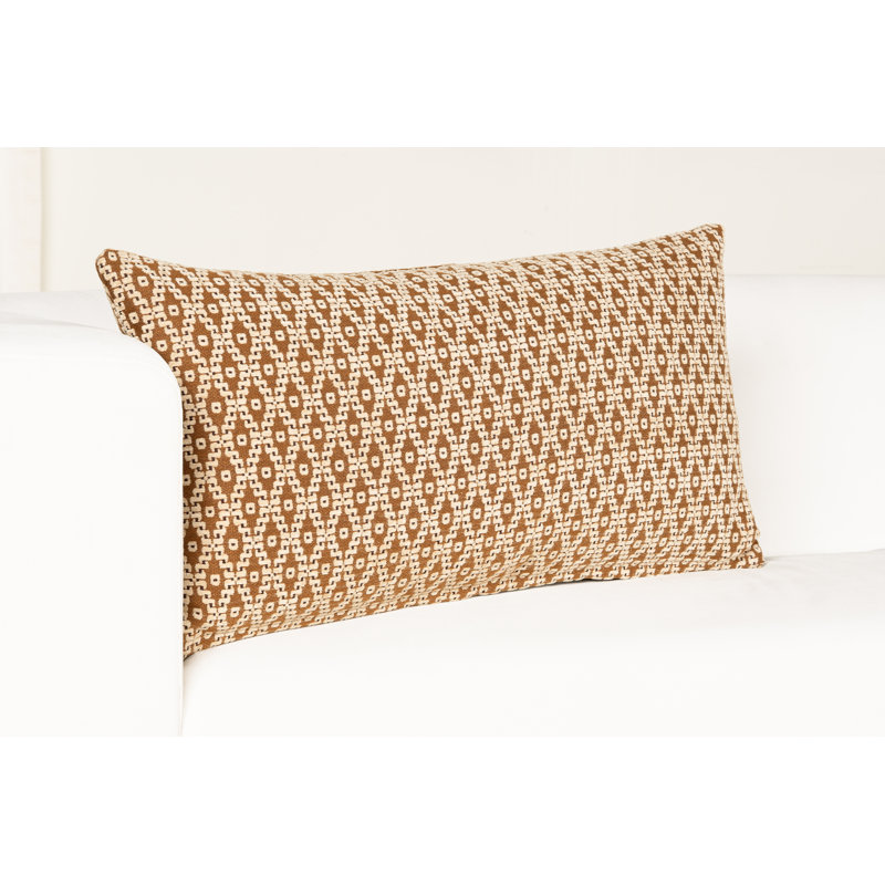 Coussin Ivy, Bourre en polyester, 21 po x 12 po, Muscade