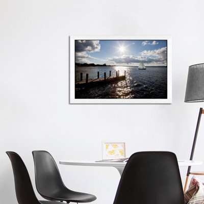 Sunrise at Crooked Lake Conway, Michigan '10 1 Piece Floater Frame Wall Art on Canvas
