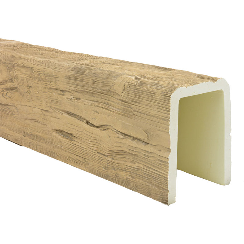 Poutre à 3 côtés (poutre en U) bois récupéré HeritageTimber, H 7,5 po x l 5,5 po x P 96 po, Chêne blanc naturel