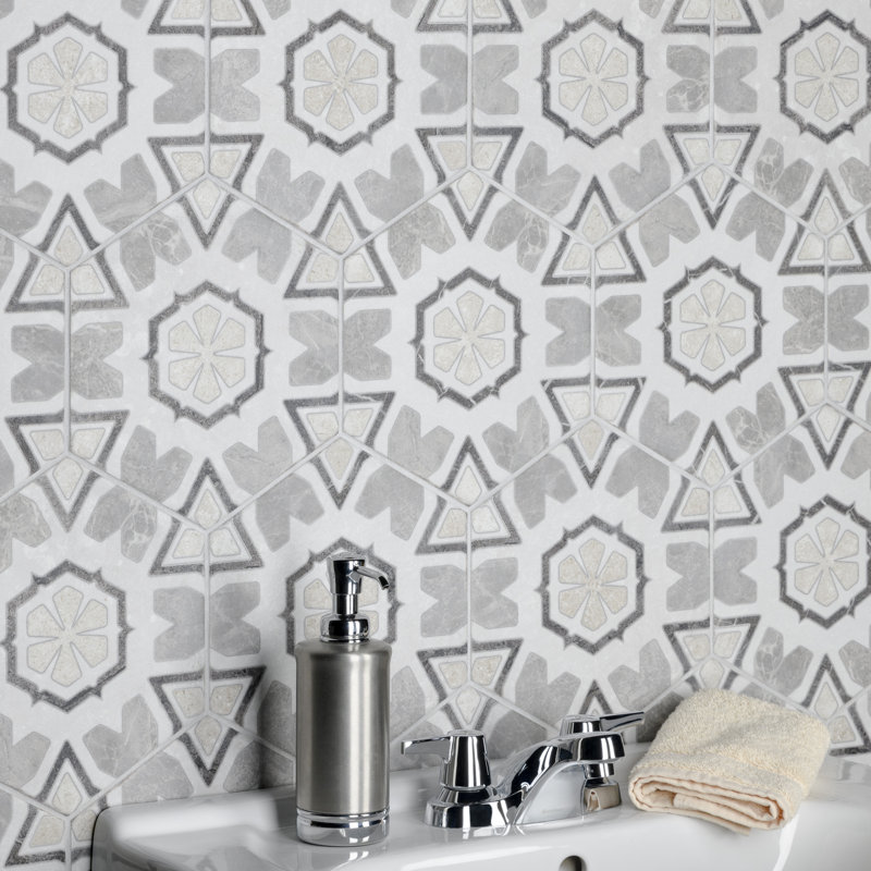 Mazzo 9" x 10" Porcelain Patterned Wall & Floor Tile
