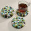 Ensemble de sous-verres ronds 4 po MODWOOL (mélange bleu sarcelle et vert)-938868524