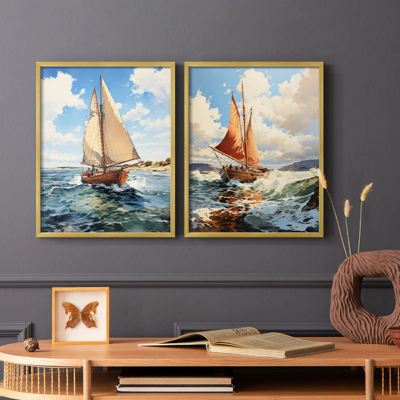 NAUTICAL Series CCCCXV - Reproduction encadrée de qualité supérieure - prêt à être accroché - aucun clou requis - aucun clou requis