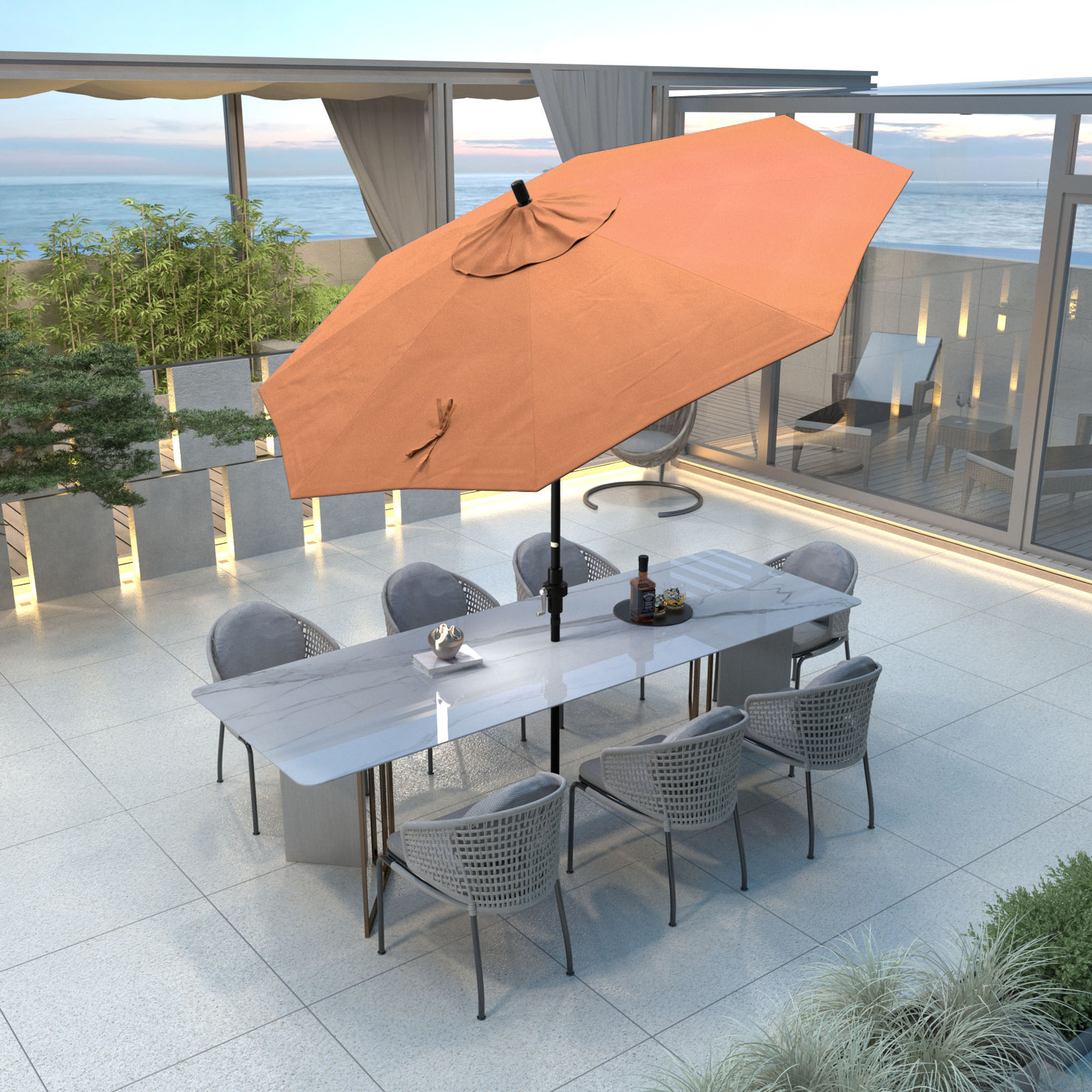 Savi 108'' Outdoor Umbrella, Tuscan Performance Canvas