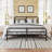 Amylia Anti-Sway Heavy Duty 14” Metal Iron Bed Frame - Noise-Free Platform Bed with Headboard & Footboard, Artistic Steel Pipe Molding, Non-Slip, No Box Spring Needed, King Size for Master Bedroom/Shared Space-683433456