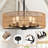 5-Light 22" Boho Coastal Rattan Chandelier, Farmhouse Wicker Pendant Light Fixture For Dining Room, Living Room, Kitchen Island, Bedroom, Hallway, Foyer