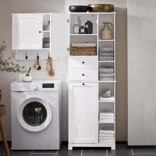 Compact Bathroom Cabinet Freestanding Linen Cabinet