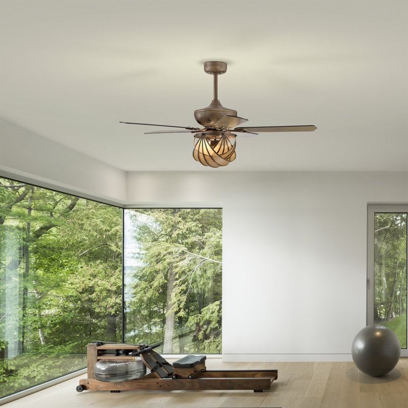Ventilateur de plafond de style moderne Mid-Century de 52 pouces avec télécommande Kani