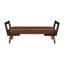 Banc Mid-Century moderne de 52 po avec pieds en bois de noyer, repose-pieds cannelé cannelé pour le salon, tabouret de cuisine de 52 po