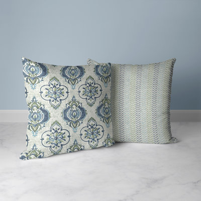 Jade Chevron Harmony  Square Throw Pillow