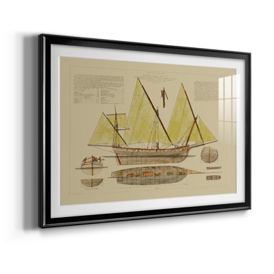 Antique Ship Plan V - reproduction de cadre photo