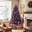 Arbre de Noël artificiel 7,5 pi avec 550 lumières, 8 modes, 1300 branches, mauve foncé 7,5 pi-1752126564-1752126565