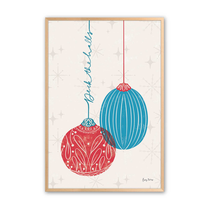 Elegant Holiday Ornaments I Print in a Frame, Érable brut encadré, H 37 po x l 25 po x P 1,25 po