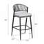 Tabourets de bar d'extérieur à structure en métal à hauteur d'assise 30,25 po avec dossier en forme de feston en rotin Pe, noir mat-655242493-655242495