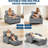 Sleeper Chair Pull Out Bed, 4-in-1 Convertible Sofa with Massage & USB Port for Small Spaces-273681996