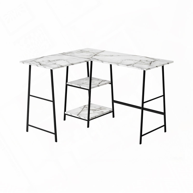 Bureau d'ordinateur en L Home Office, Blanc