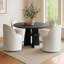 Chaise pivotante en lin avec roulettes cachées-421601429-435872614