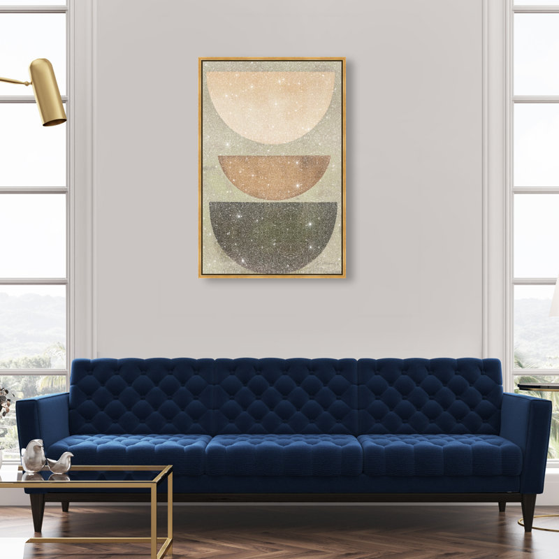 Sun-Kissed Minimalism III Canvas Abstract Print by Oliver Gal, Black Frame, 10 x 15, 37"H x 25"W, Gold Frame