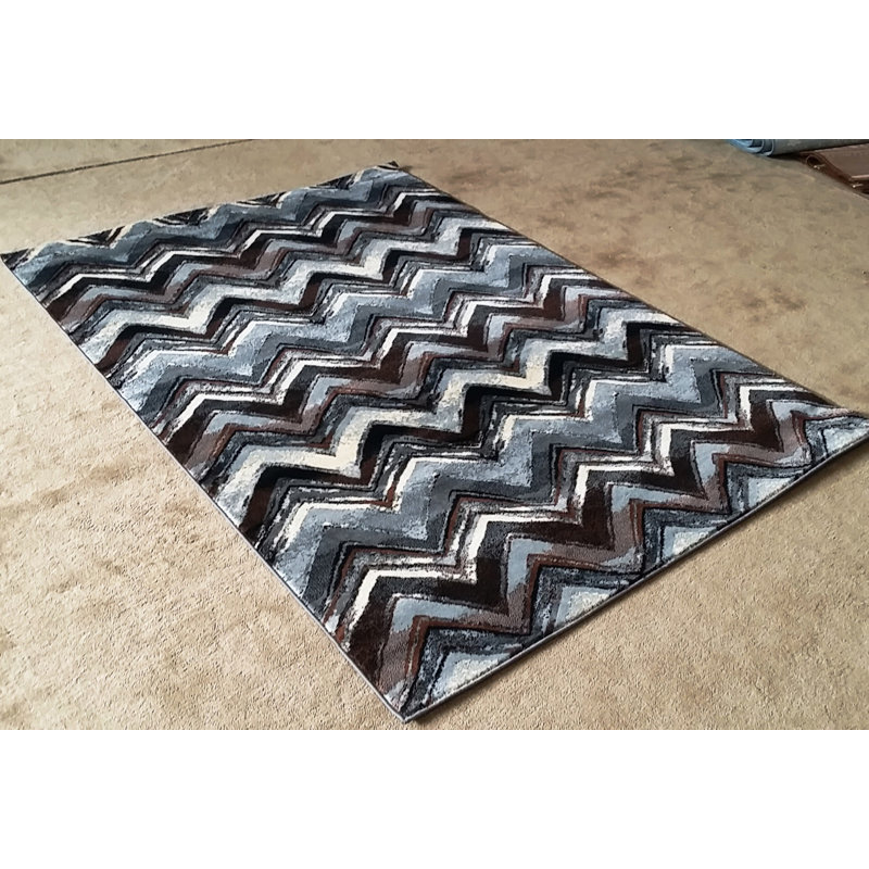 Tapis gris Menomonie, 7 pi 11 po x 9 pi 10 po