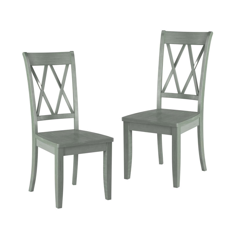 Ensemble de 2 chaises de salle à manger décontractées à dossier en X
